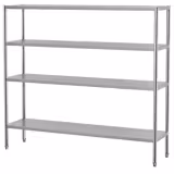 Nerezový regál ECO - 2000x500x1800 mm - 4 police (výškově nastavitelné) - Celková nosnost: 280 kg
