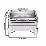 Chafing dish - GN 2/3 - avec couvercle en verre à fermeture douce (Soft-Close) - 5.5L