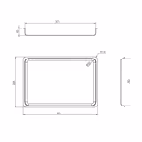 Dienblad - Rvs - met opstaande rand - 393x268mm - hoogte: 40mm