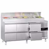 Zubereitungstisch PREMIUM - 1800mm - 10x GN 1/3 - 6 Schubladen