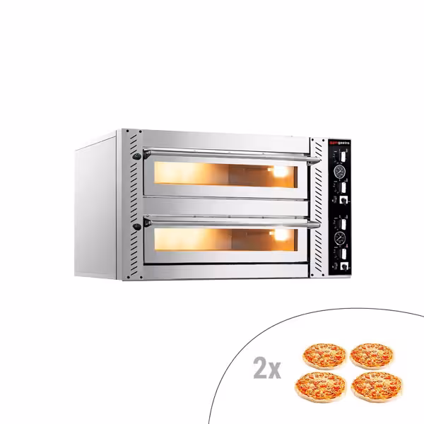  Commercial Full Fireclay Electric Pizza Oven – 4+4 x 30 cm – Manual