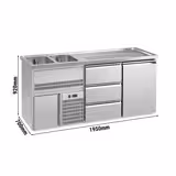 Bira tezgahı PREMIUM PLUS - 1950x700mm - 1 Kapı & 3 Çekmece