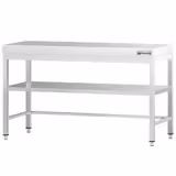 Edelstahl Arbeitstisch PREMIUM - 1500x700mm - mit Grundboden & Verstrebung