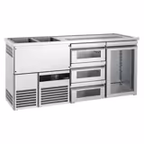 Direct Draw Beer Dispenser / Kegerator PREMIUM - 1950x700mm - Single Glass Door & 3 Glass Drawers