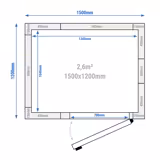 Kylrum för +2…+12 °C - 1500x1200 mm - 2,60 m³