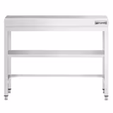 Rozsdamentes acél munkaasztal PREMIUM - 800x700 mm - alsó polccal & lábösszekötővel