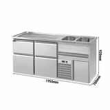 Biertheke Premium PLUS - 1950x700mm - 4 Schubladen