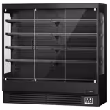 Armoire réfrigérée murale - 1940mm - 893L - avec 3 portes battantes vitrées & 4 étagères - arrière fermé - Noir