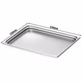 (6 pieces) – Stainless Steel Gastronorm Pan GN 2/1 – Height 40 mm