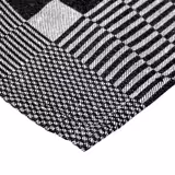 (12 pcs) Dishcloth made of Cotton Checked - 65x65cm - Black / White checked