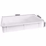 (9 tlg) Přepravka na těsto-set - 8 nádob & 1 víko - EN 600x400 - Výška: 100 mm - Polypropylen - bílá