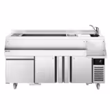 Masă de răcire pentru bar / băuturi - 1600mm - 235 litri - 2 uși, 1 sertare și priză de 230V