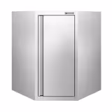 Narożna szafka ścienna ze stali nierdzewnej – 700 x 700 mm – z drzwiami skrzydłowymi – wysokość: 800 mm