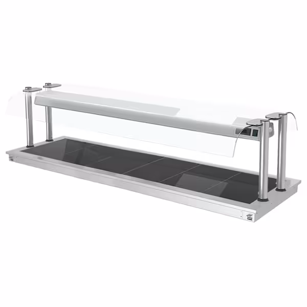 Ankastre Sıcak Yüzey - Paslanmaz Çelik - 2110mm - 6x GN 1/1 - 2,7kW - Cam nefeslikli