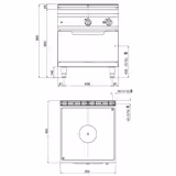 Cucina a gas tuttapiastra - 20,8 kW - incl. forno a gas statico - 7,8 kW