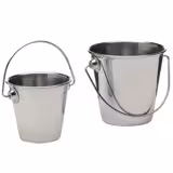 (6 stuks) Mini emmer - SNACKHOLDER - RVS - 330ml - rond - Ø90mm