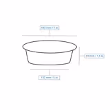 (300 pieces) Reusable bowl - polypropylene - 700ml - round - black