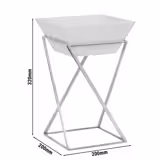 Açık Büfe Teşhir Standı - Paslanmaz Çelik & Melamin - köşeli - 200x200x375mm - dahil 1 Melamin Kase