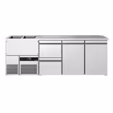Biertheke PREMIUM - 2500x700mm - 2 Türen mit 2 Schubladen