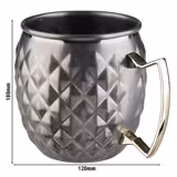 (6 шт.) Кружка - MOSCOW MULE - 500 мл - Срібляста - з ручкою