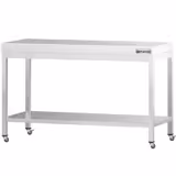 Edelstahl Arbeitstisch PREMIUM - 1400x600mm - mit Grundboden & Rollen