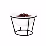 Présentoir buffet / étagère - noir - incl. 1 bol en mélamine - rond