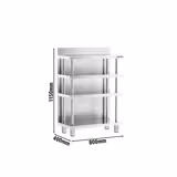 Prep Table - Stainless Steel - 800x400mm - with 4 shelves