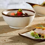 Melamine Buffet Bowl STONE ART – 0.60 L – 150 x 150 x 75 mm – White/Brown