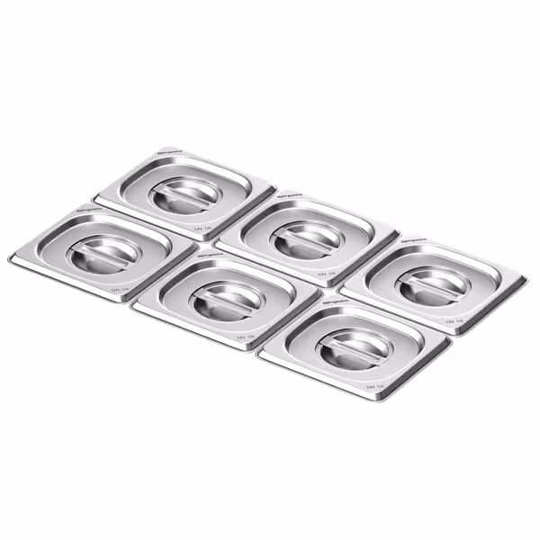 (6 adet) Paslanmaz Çelik GN 1/6 Kapak