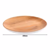 Wood-Effect Melamine Plate – CRAZY WOOD - Ø 200 mm - brown