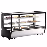 Vitrine Refrigerada de bancada - 200L - 1219mm - Vidro duplo - com 2 prateleiras cromadas ajustáveis - portas traseiras deslizantes