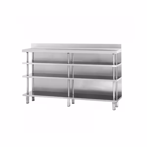 Barski radni pult - Nehrđajući čelik - 2000x600 mm - Sa 4 police