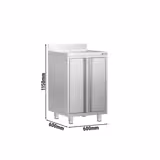 Armoire de travail pour machine à café filtre - 600x600mm - avec dosseret - 2 portes battantes