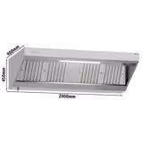 Hotte murale avec moteur - 2000mm - avec régulateur, filtre & lampe