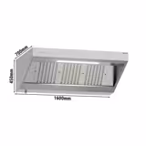 Wandhaube mit Motor - 1600mm - mit Regler, Filter & Lampe