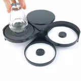  Rondelle de verre - avec éponge et 2 compartiments - Noir