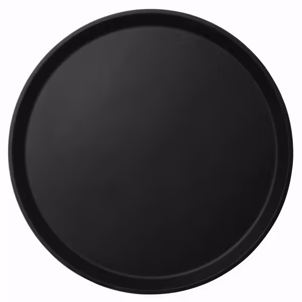 (12 stuks) CAMBRO | CAMTREAD® - Glasvezel dienblad - rond - ø 405mm - hoog profiel - Zwart