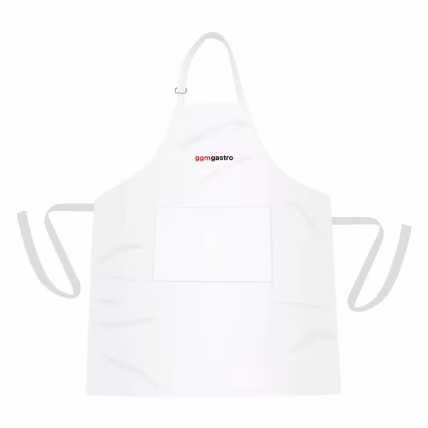 (5 pcs) Bib Aprons - White - with GGM Gastro logo - W x H: 67x84cm