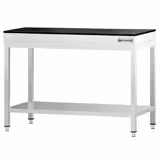 Masă de lucru din oțel inoxidabil centrală PREMIUM - 1000x800 mm - cu poliță inferioară - cu blat din granit inclus