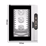 فرن كومبي كهربائي تجاري - تحكم يدوي - 10x EN 600x400 - يشمل حامل صواني 10x EN 600x400