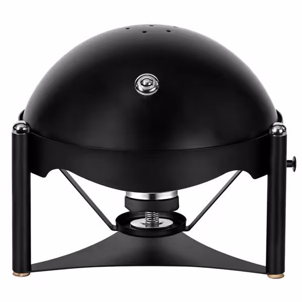 Chafing dish - Rond - avec couvercle roll top - Noir