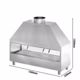 Rozsdamentes acél faszenes grill - 1,5 m