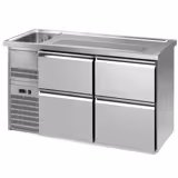 Bira tezgahı PREMIUM PLUS - 1550x700mm - 1 Lavabo Sol & 4 Çekmece & 2 Damlatma Alanı