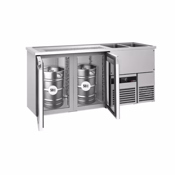 Barkoeling PREMIUM - 1950x700mm - 2 glazen deuren