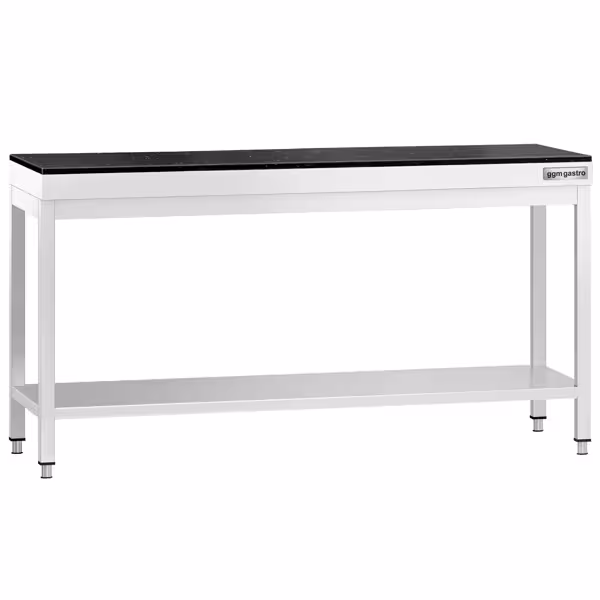 Stainless Steel Work Table PREMIUM – 2000x700 mm – with Undershelf – with Granite Top