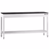 Mesa de trabalho em aço inoxidável PREMIUM - Profissional - 2000x700mm - com prateleira inferior & com travessas de reforço - incl. tampo em granito