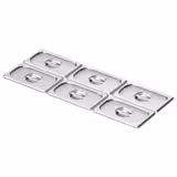 (6 pz) Coperchio GN 1/4 in acciaio inox - 162x265mm
