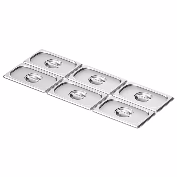 (6 Stück) Edelstahl-Deckel GN 1/4