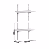 Étagère murale ECO en inox - 1000 × 400 mm - avec 2 étages