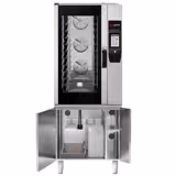 Elettrico - Forno combinato a vapore - Touch screen - 7" display TFT touch - 10x GN 1/1 - incl. Tavolo armadiato da lavoro, Sistema di lavaggio & Sonda al cuore